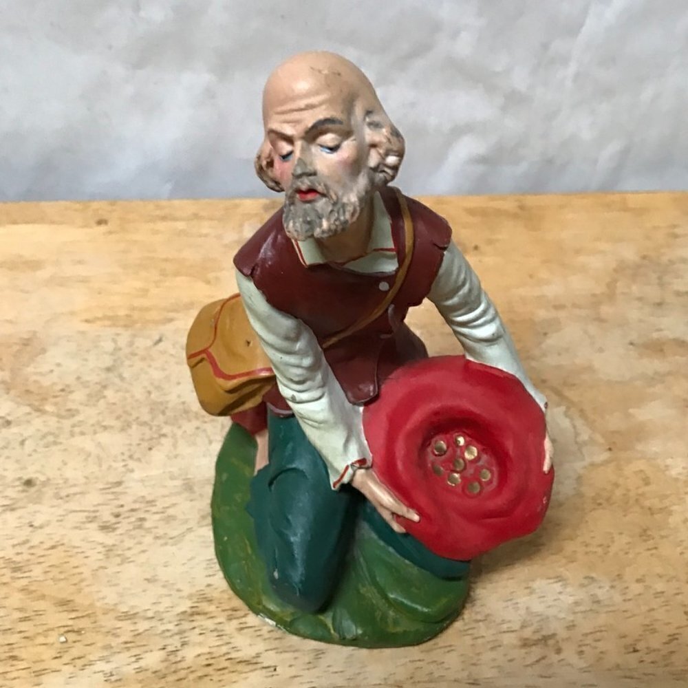 Vintage Nativity Beggar 1960's Handmade Vatican Italian Collectors Item Figurine